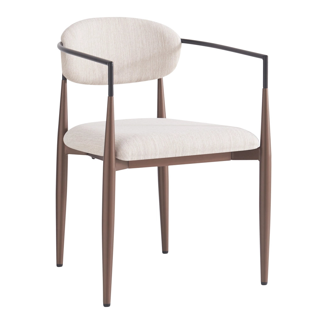 Sedia da pranzo in lino - Zephmum- 2 pezzi, design ergonomico, piedi regolabili