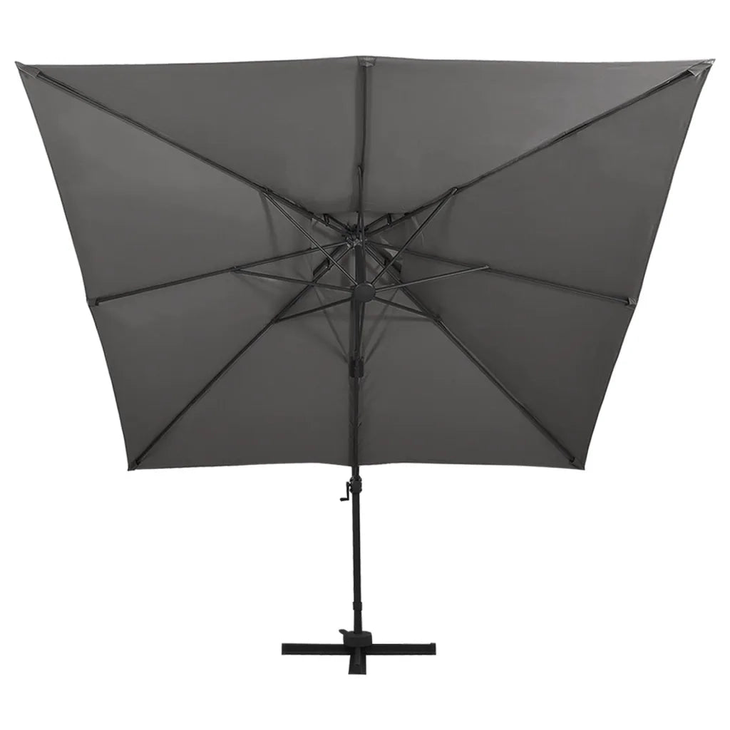 Ombrellone a Sbalzo con Doppia Copertura 300x300 cm Antracite cod mxl 19210