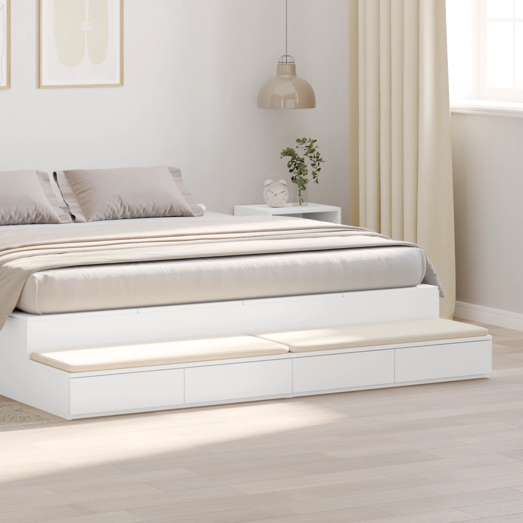 Cassetti per letto  bianchi 180x36,5x16,5 cm in legno ingegnerizzato