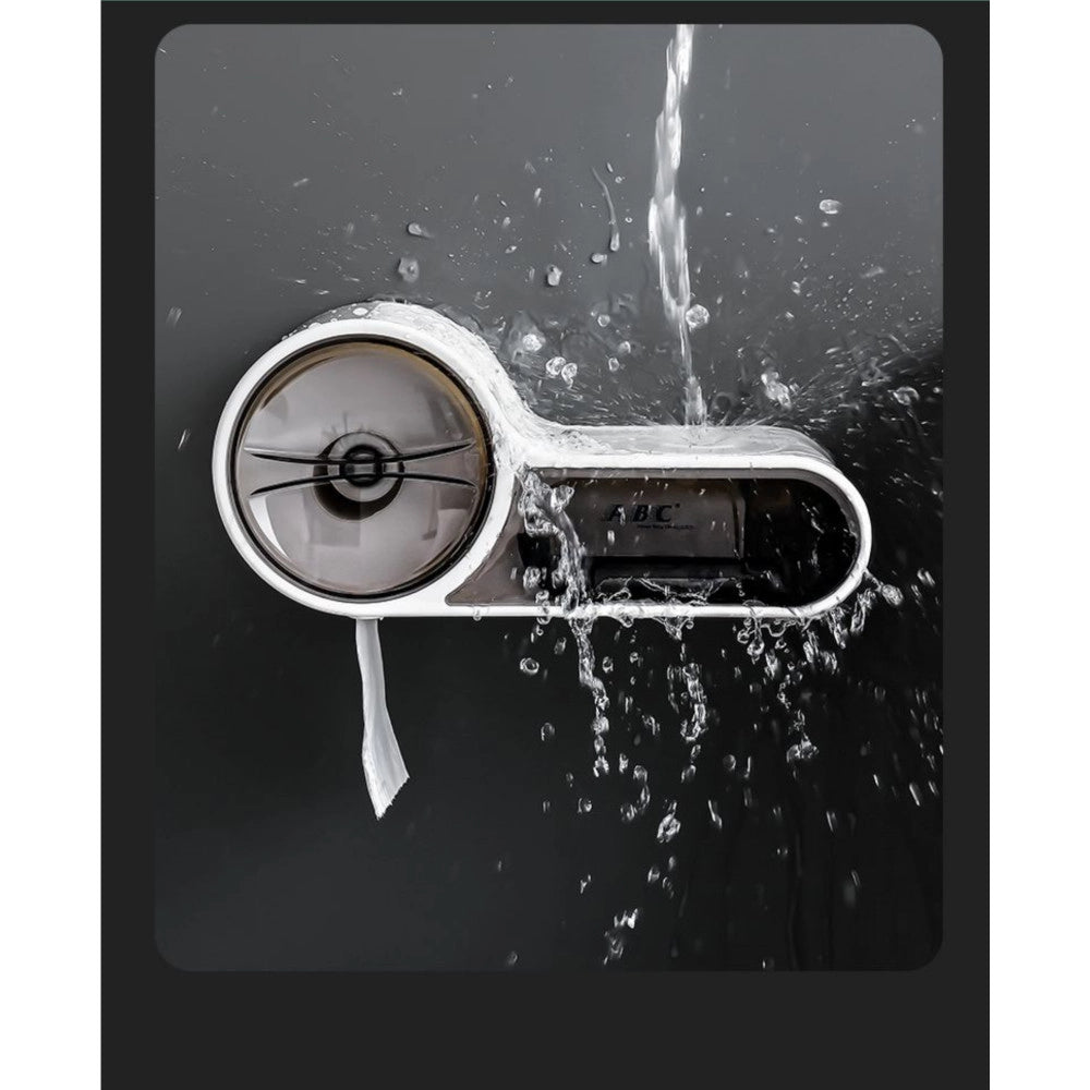 Trade Shop - Porta Rotolo Carta Igienica Con Cassetto Multifunzione Adesivo A Parete Bagno -