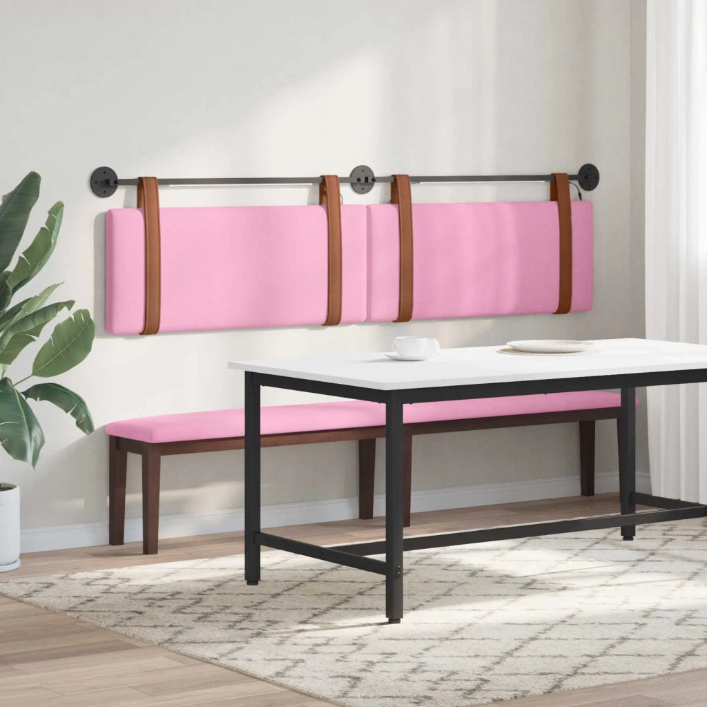 Testiera sospesa Con luce LED Rosa PU Antico 3424054