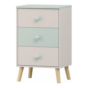Cassettiera pratico mobile contenitore per ingresso soggiorno cameretta 62 x 38 x 30 cm bianco verde menta 03_0009311