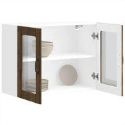 Pensile da Cucina con Porta in Vetro Lucca Rovere Fumo 853852