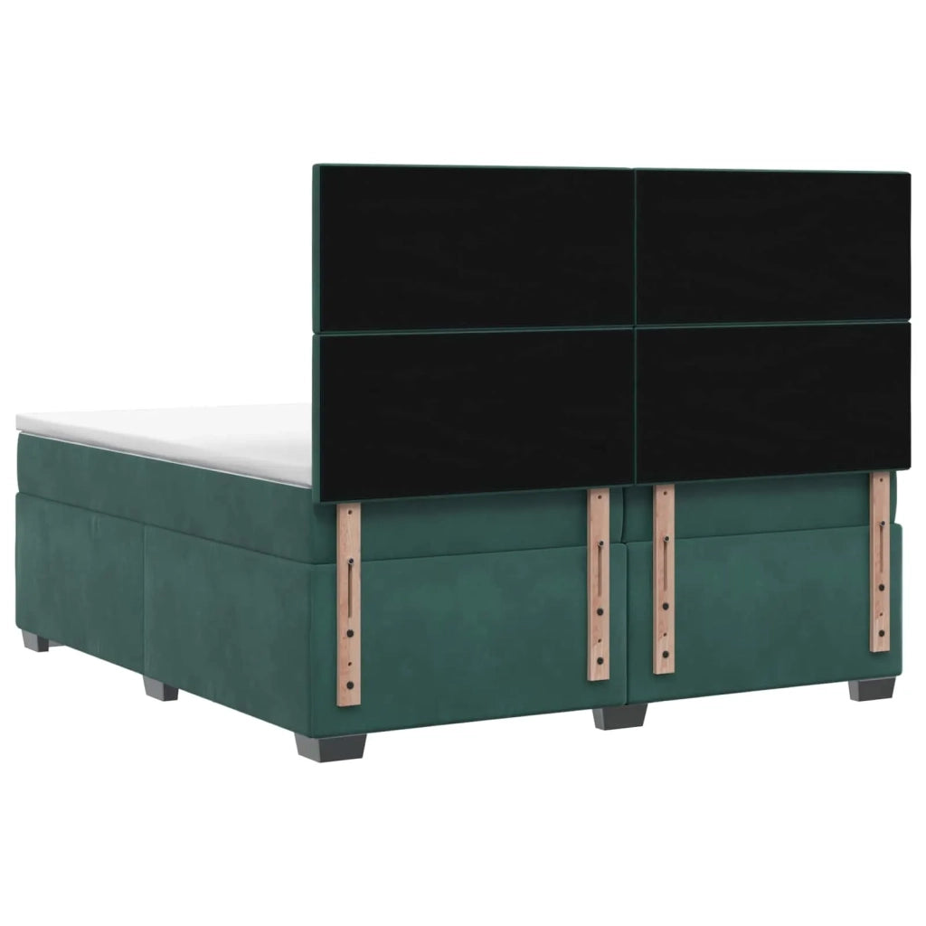 Letto box spring con materasso Verde Scuro 200 x 200 cm Velluto 3455183