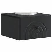 Comodino | Armadio da Notte | Mobiletto da notte a muro con cassetto Nero 33 x 34,5 x 20 cm