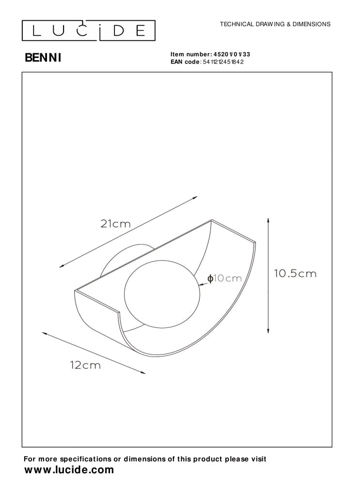 Applique da parete verde sfera bianca BENNI 1xG9 28W Lucide