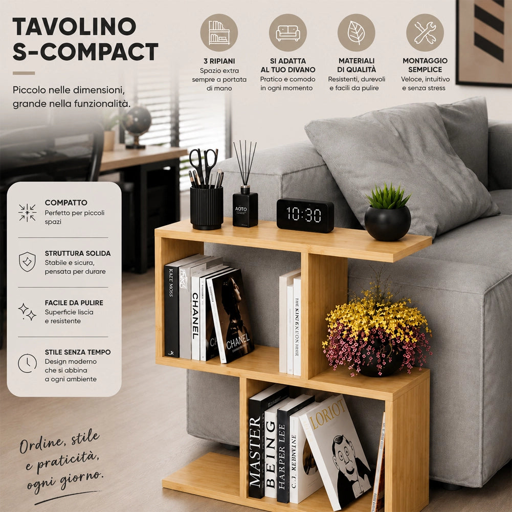 Tavolino da Caffè Quercia Tavolo S Divano Soggiorno Design Moderno 60x60x19.5 cm