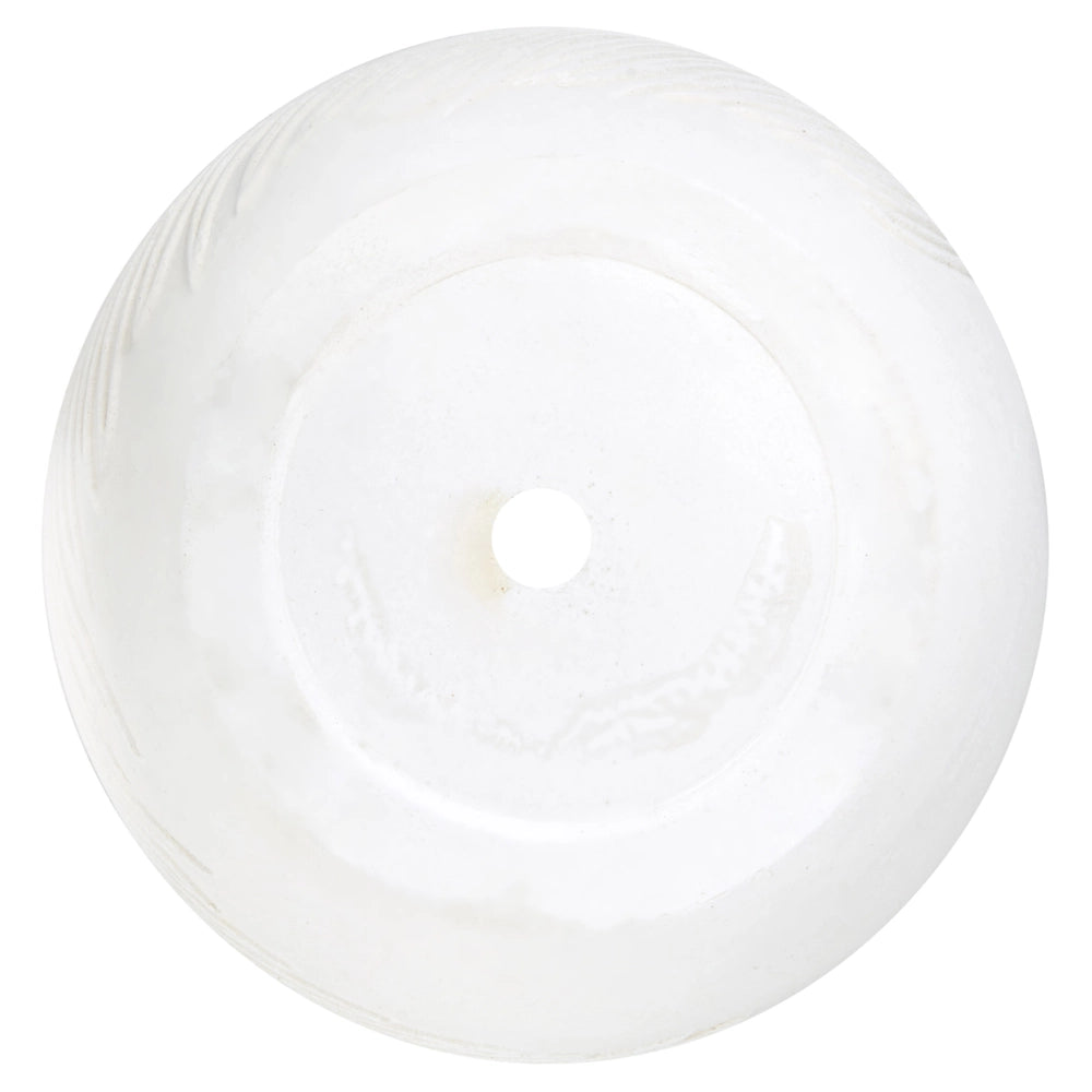 Vaso per piante da esterno in fibra di argilla bianco 35 x 35 x 19 cm Vaso rotondo resistente alle UC Motivo a foglie tradizionale