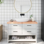 Piano Bagno Marrone 120x60x(2-6) cm Legno Massello Trattato