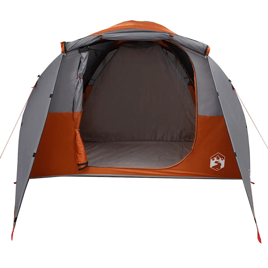 Tenda Familiare a Tunnel 6Persone Grigia Arancione Resistente all'acqua 4009574