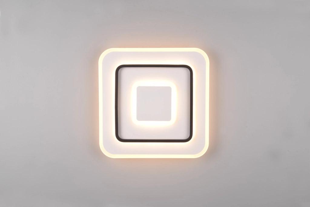 Plafoniera LED quadrata 39,5cm 46W con telecomando bianca