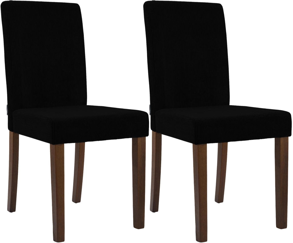Set di 2 sedie per sala da pranzo Ina Cord anticate scure 5