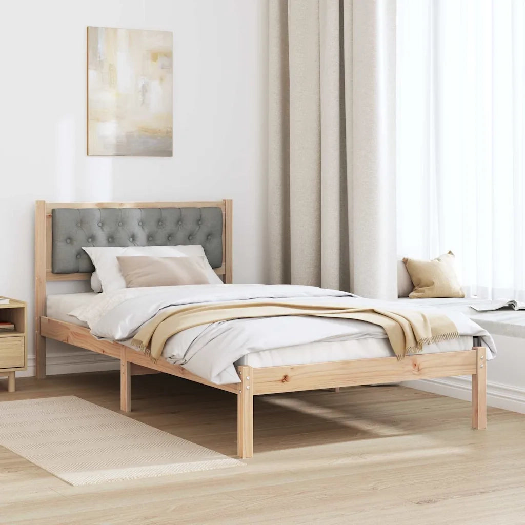 Struttura del letto Grigio chiaro 100 x 200 cm Pino massello 878209