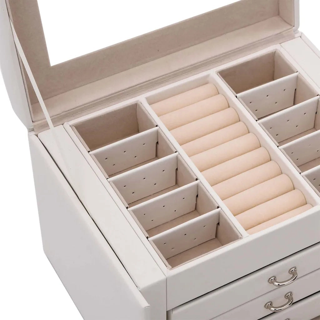 Portagioie a 4 Strati con Specchio Bloccabile 22,5x17,5x16,5 cm 4103560