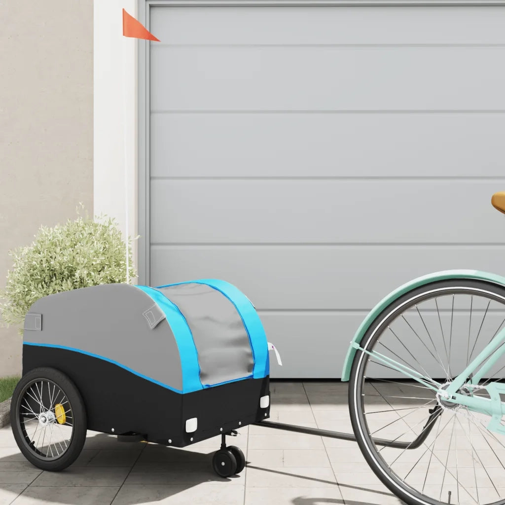 Rimorchio da Bici Nero e Blu 30 kg in Ferro CFW4564326