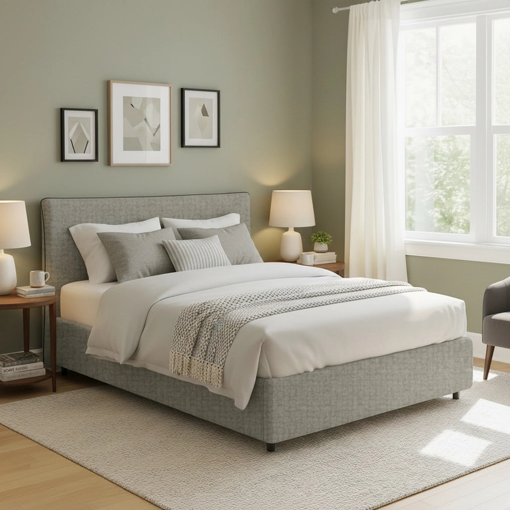 Crewe, Letto Matrimoniale Sfoderabile Made in Italy, Grigio