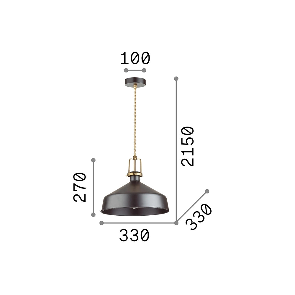 Sospensione Industrial-Minimal Eris-2 Metallo Bianco 1 Luce E27