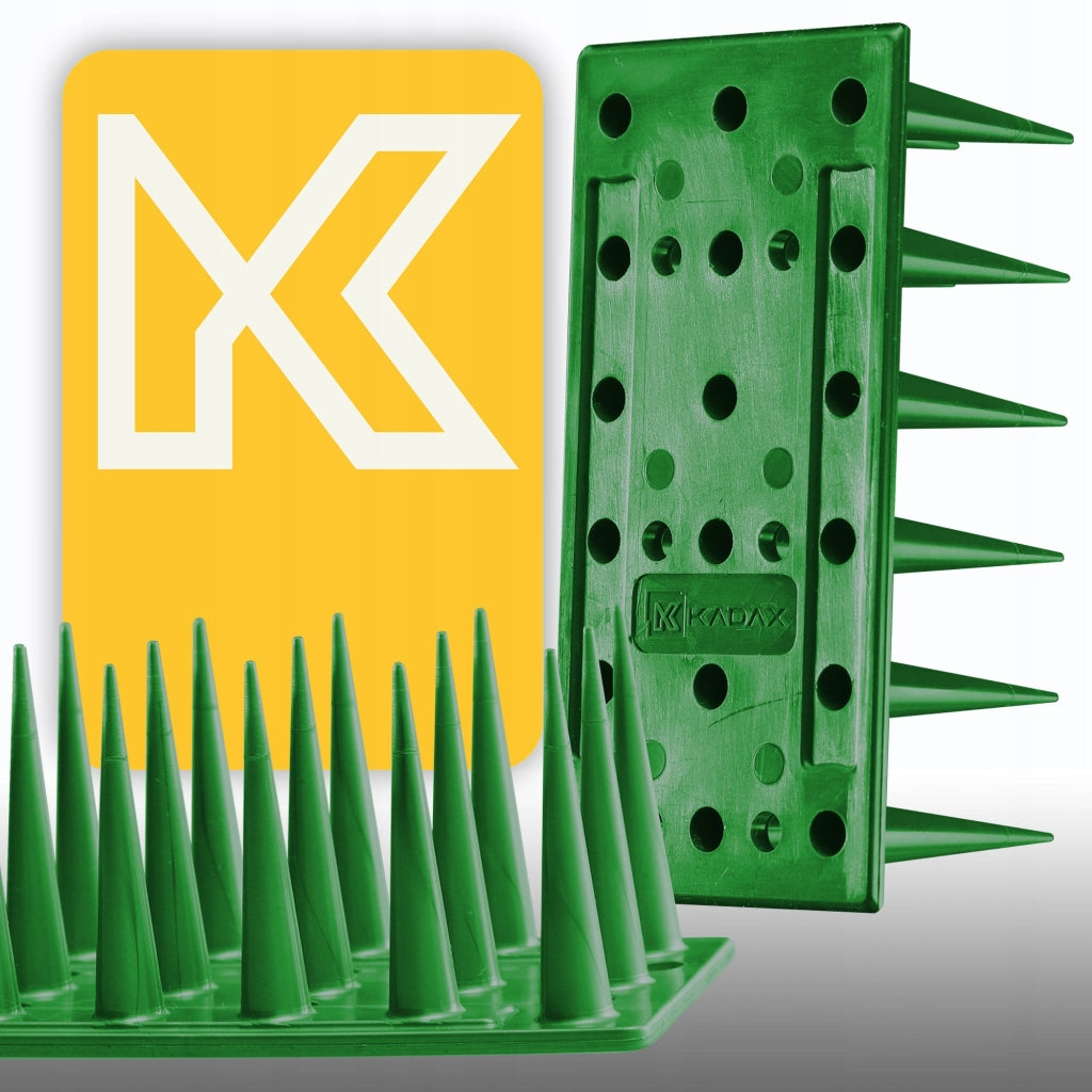 Punte anti-piccioni KADAX, 51 cm, in plastica densa e resistente, confezione da 12 pezzi.