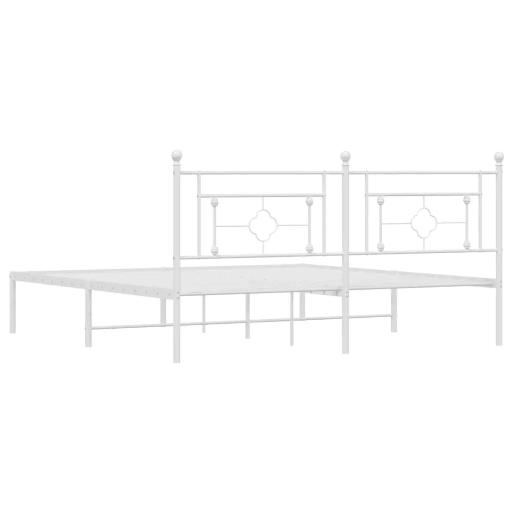 Giroletto con Testiera Metallo Bianco 183x213 cm 374393