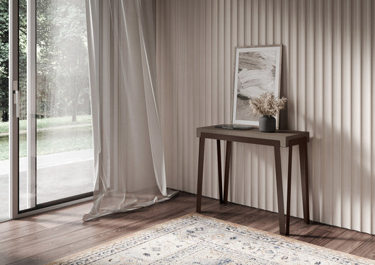 Consolle Allungabile 90-196x40x77 cm Rio Small Tortora Telaio Ruggine