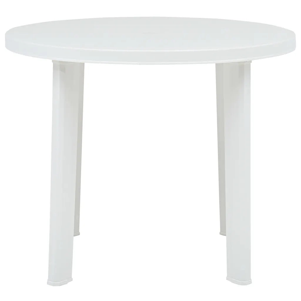 Tavolo da Giardino Bianco 89 cm in Plastica 48805