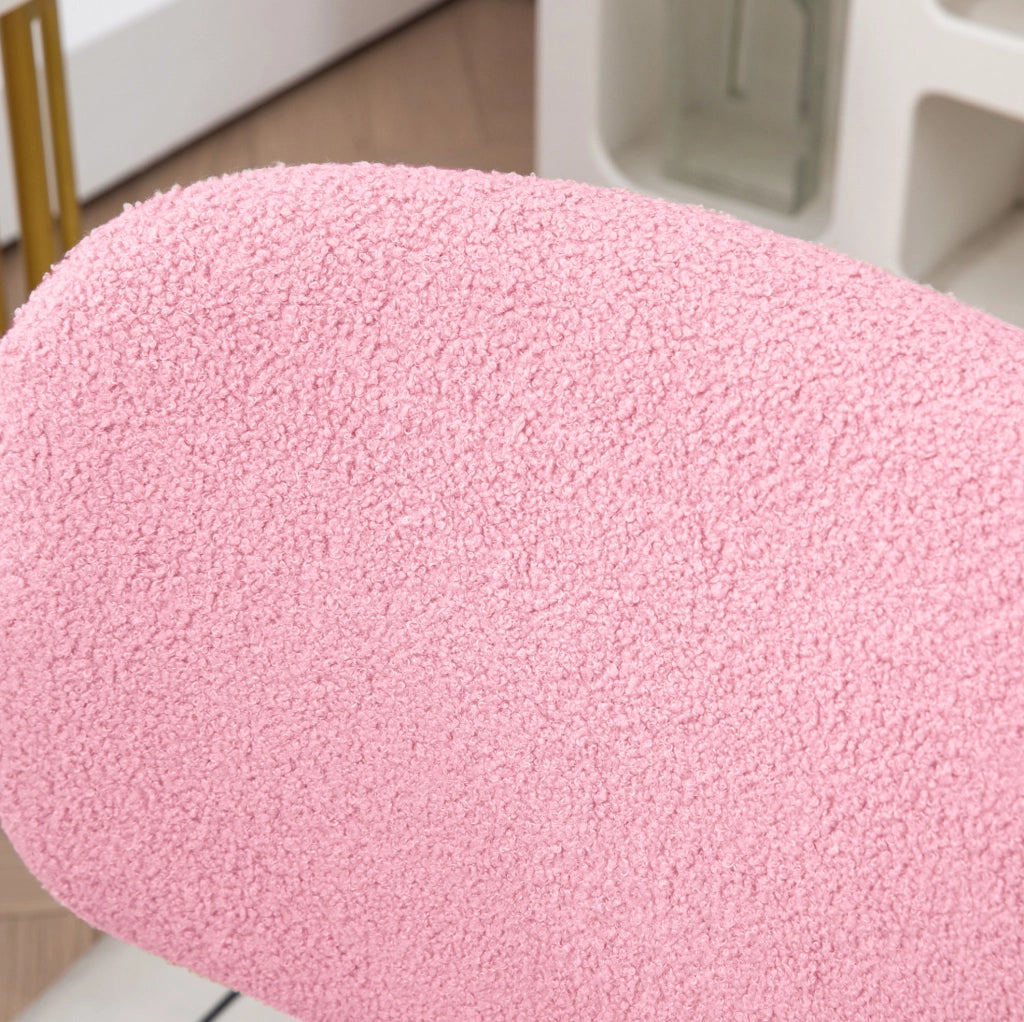 Sedia da ufficio girevole rosa, altezza regolabile