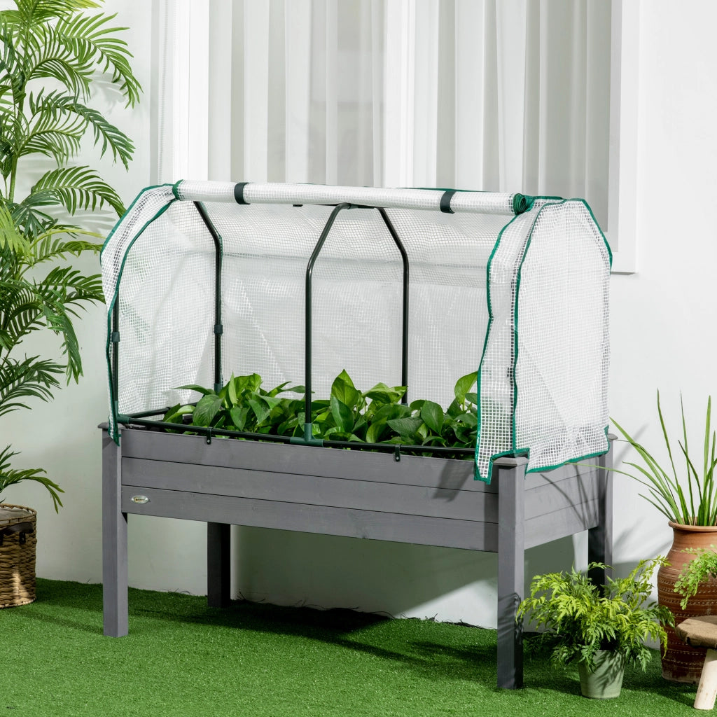 Vaso da Giardino Rialzato con Telo ¨C zephmum ¨C Grigio 104L