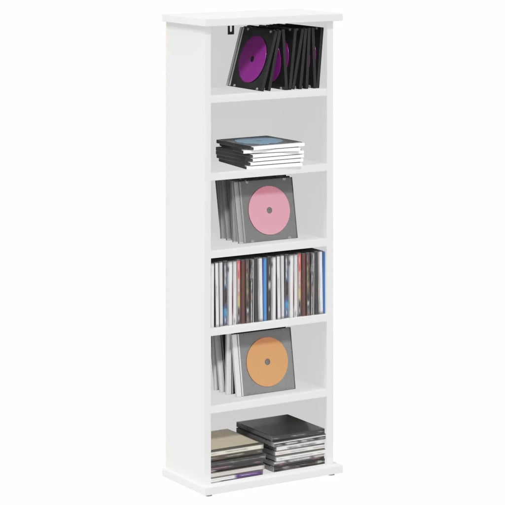 Mobile per CD Bianco 60 x 17 x 92 cm Legno ingegnerizzato 8012746