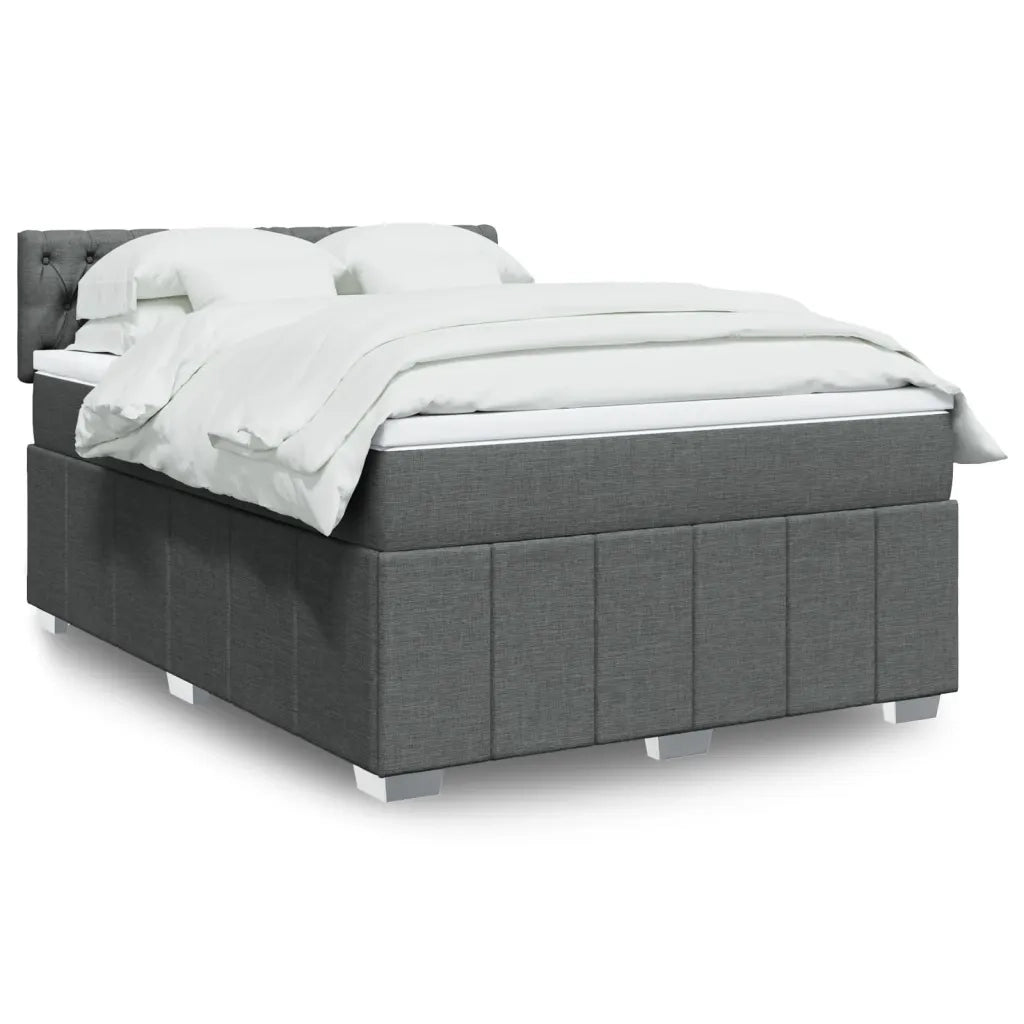 Giroletto a Molle con Materasso Grigio Scuro 140x190 cm Tessuto 3289371
