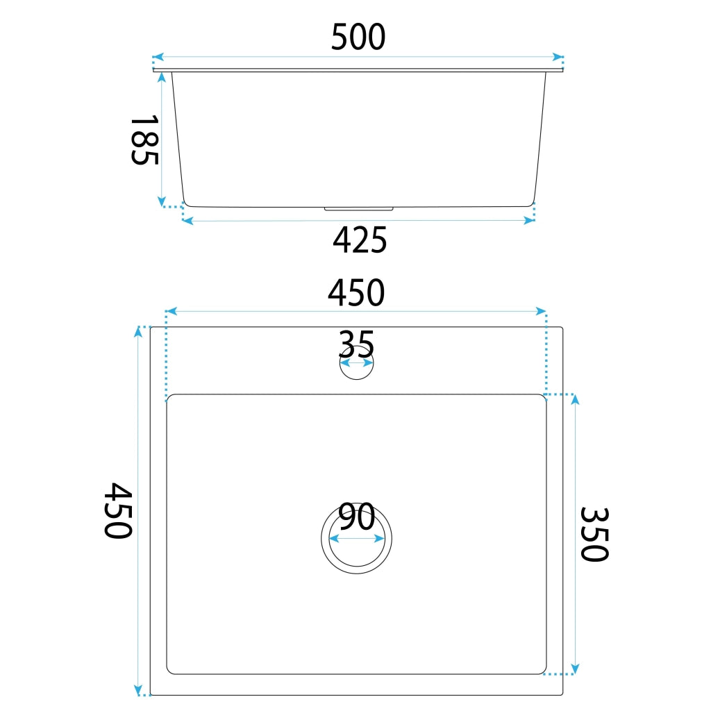 Lavello In Acciaio Con Set Di Accessori 3 Pz. Rea Leo 50 Black