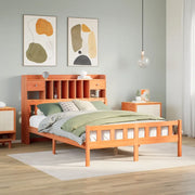 Letto Libreria senza Materasso Marrone Cera 160x200 cm in Pino 3322192