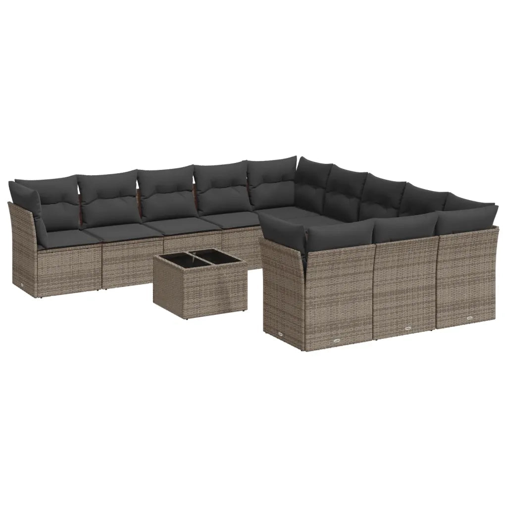 Set Divani da Giardino 12 pz con Cuscini Grigio in Polyrattancod mxl 89258