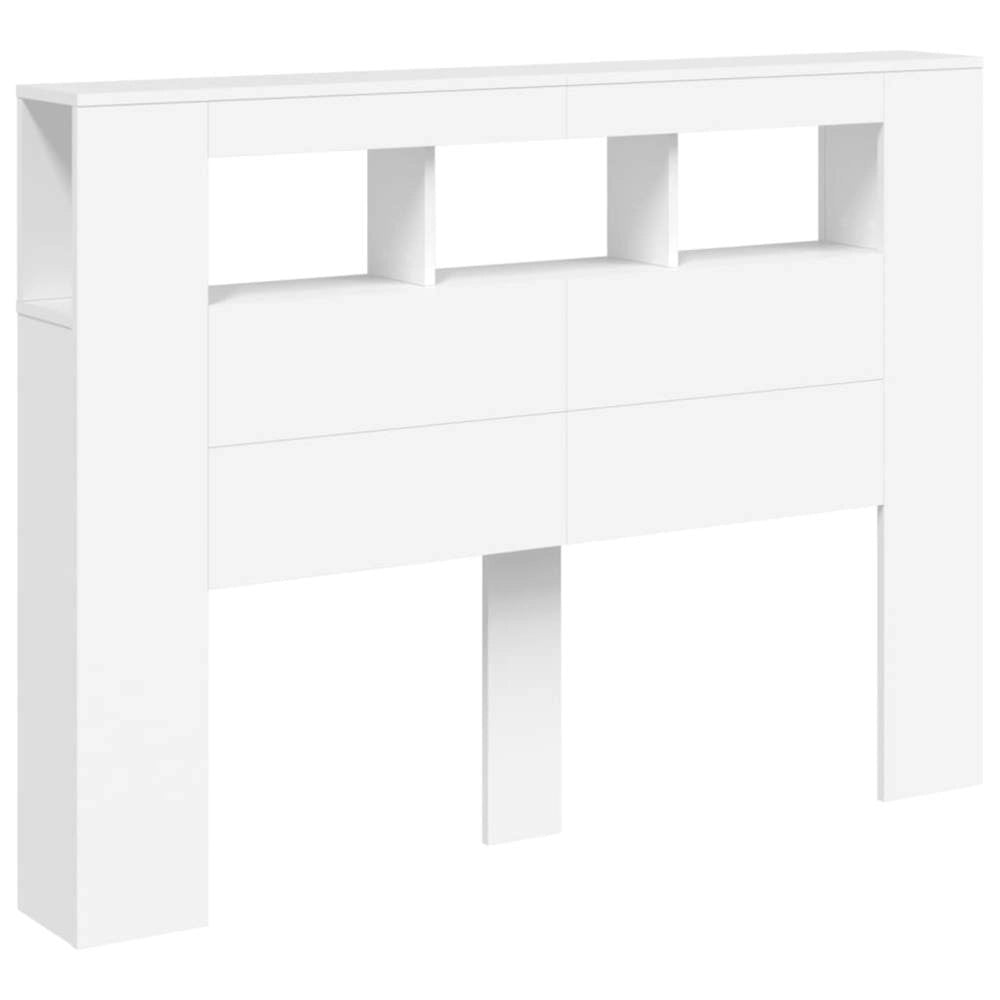 LED Headboard, White, 140x18.5x103.5 Cm, Wood-based Material
