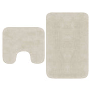 Set di 2 tappeti da bagno in tessuto bianco 02_0005671
