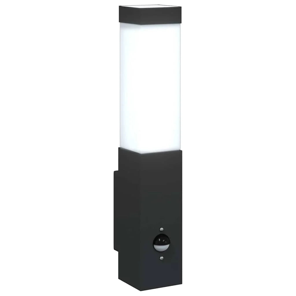 Set di 2 moderne lampade da parete per esterni resistenti alle intemperie 10,5 x 6 x 33 cm in acciaio inox nero 02_0056514