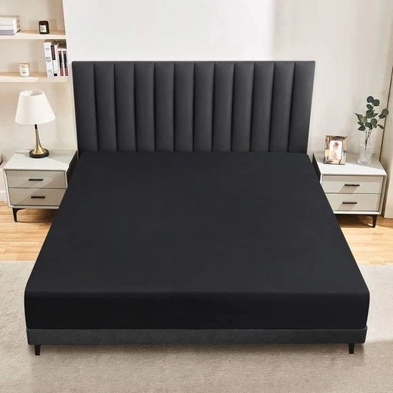 Matrasso impermeabile 120 x 200 cm, copri materasso a respirazione, alta qualità, imbottitura per incontinenti, lavabile a 60°C, colore nero