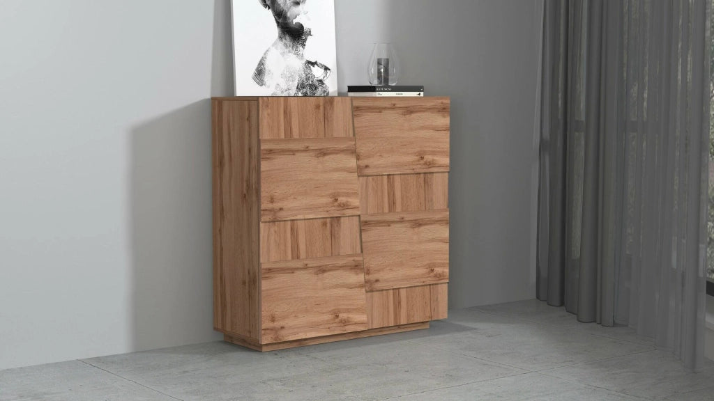Armadio multiuso 2 ante Aulla, Mobile multifunzione, Armadietto a 2 ante, 120x44h126 cm, Rovere