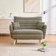 Divano 2 posti ¨C Minimal ¨C Tessuto grigio chiaro imbottito con braccioli e cuscini