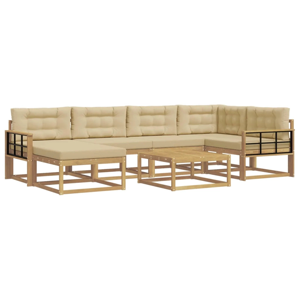 Set di divani da esterno 7 pz Bianco e Beige 3386737