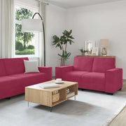 vidaXL Set di Divani 2 pz con Cuscini Rosso Vino in Velluto
