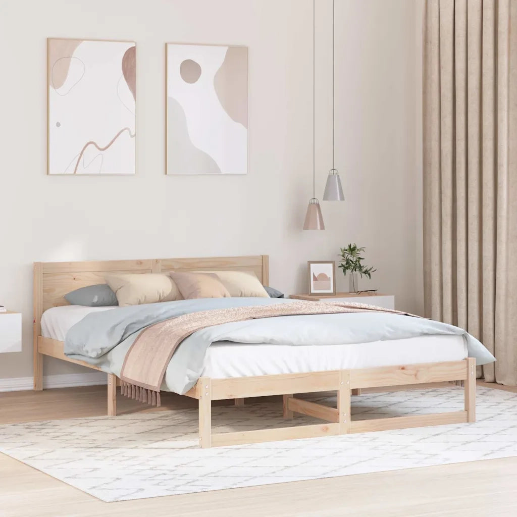 Struttura del letto Naturale 150 x 200 cm Pino massello 873268