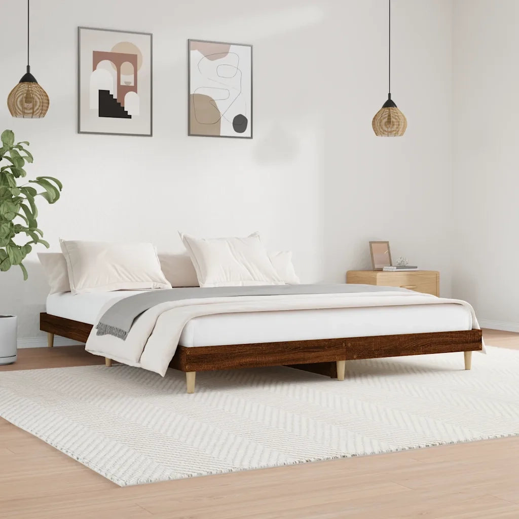 Giroletto senza Materasso Rovere Marrone 120x200 cm Truciolato 832052