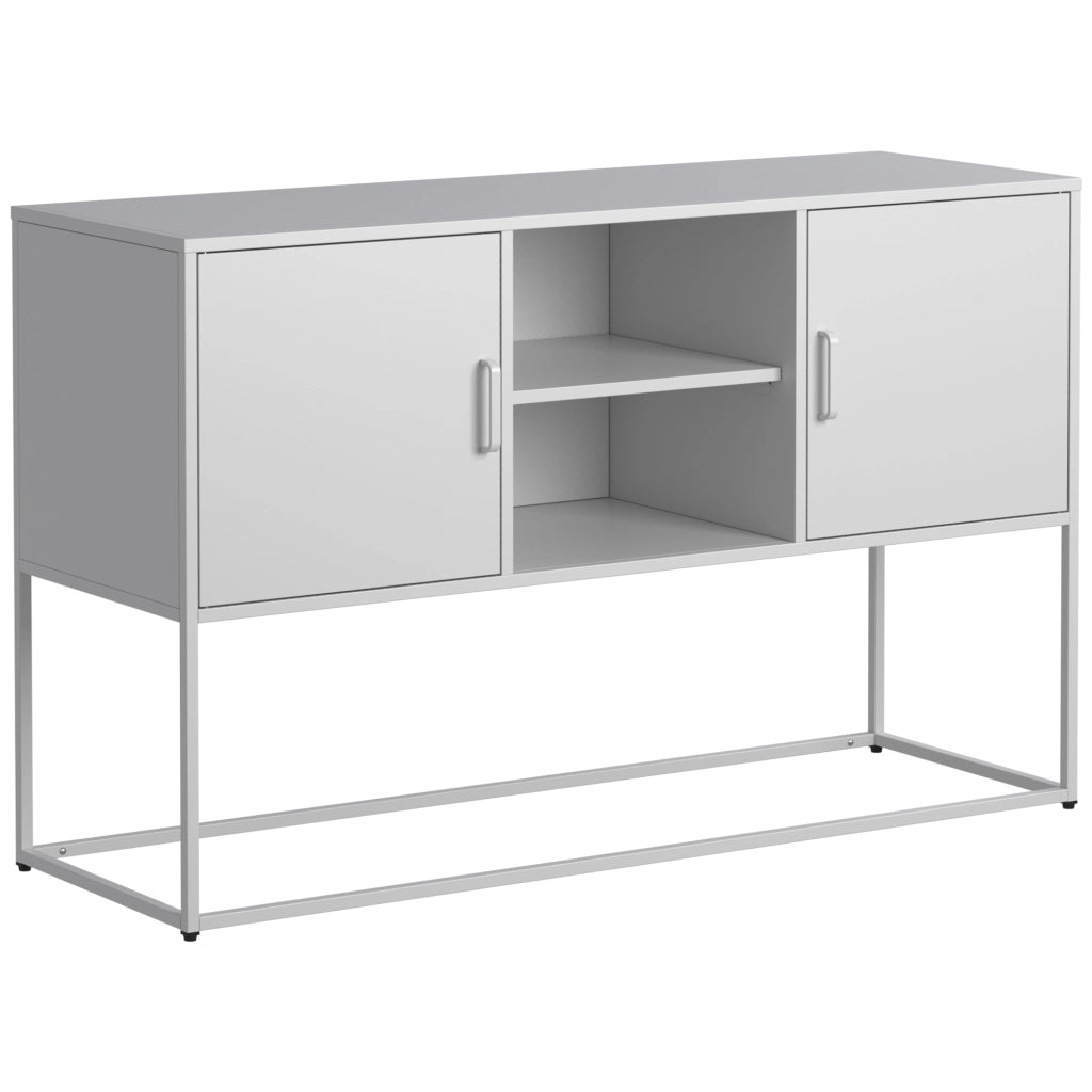 ARMADIO basso 120x40x75 cm in metallo bianco, 6 scomparti