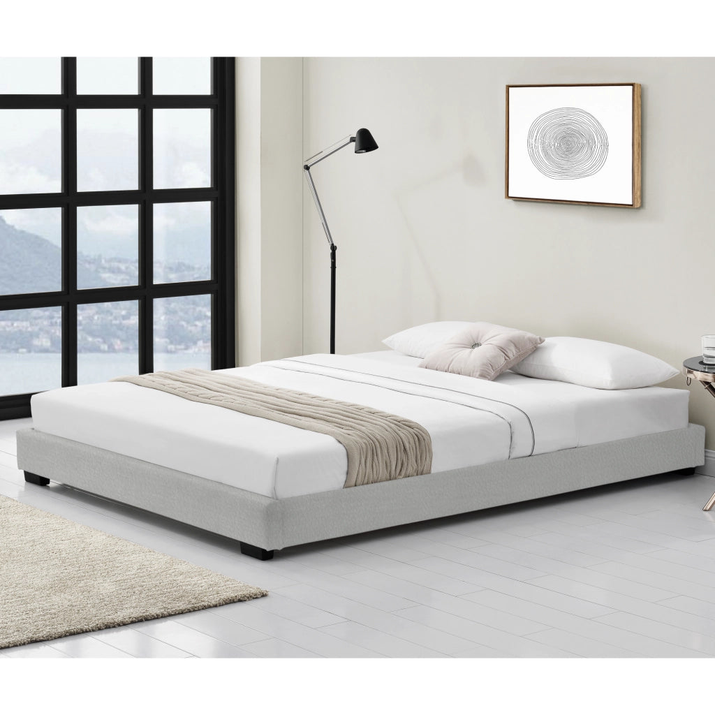 Letto Francese Hamar 140 x 200 cm Rivestimento in Similpelle Bianco Corium