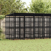 Gabbia per Cani da Esterno con Tetto in Acciaio 12,9 m² 3097952