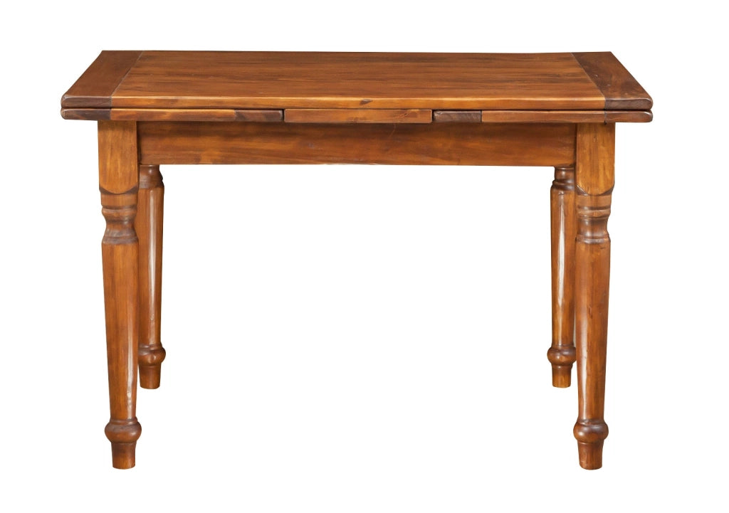 Biscottini Tavolo Country allungabile in legno massello di tiglio finitura noce L120xPR80xH80 cm. Made in Italy