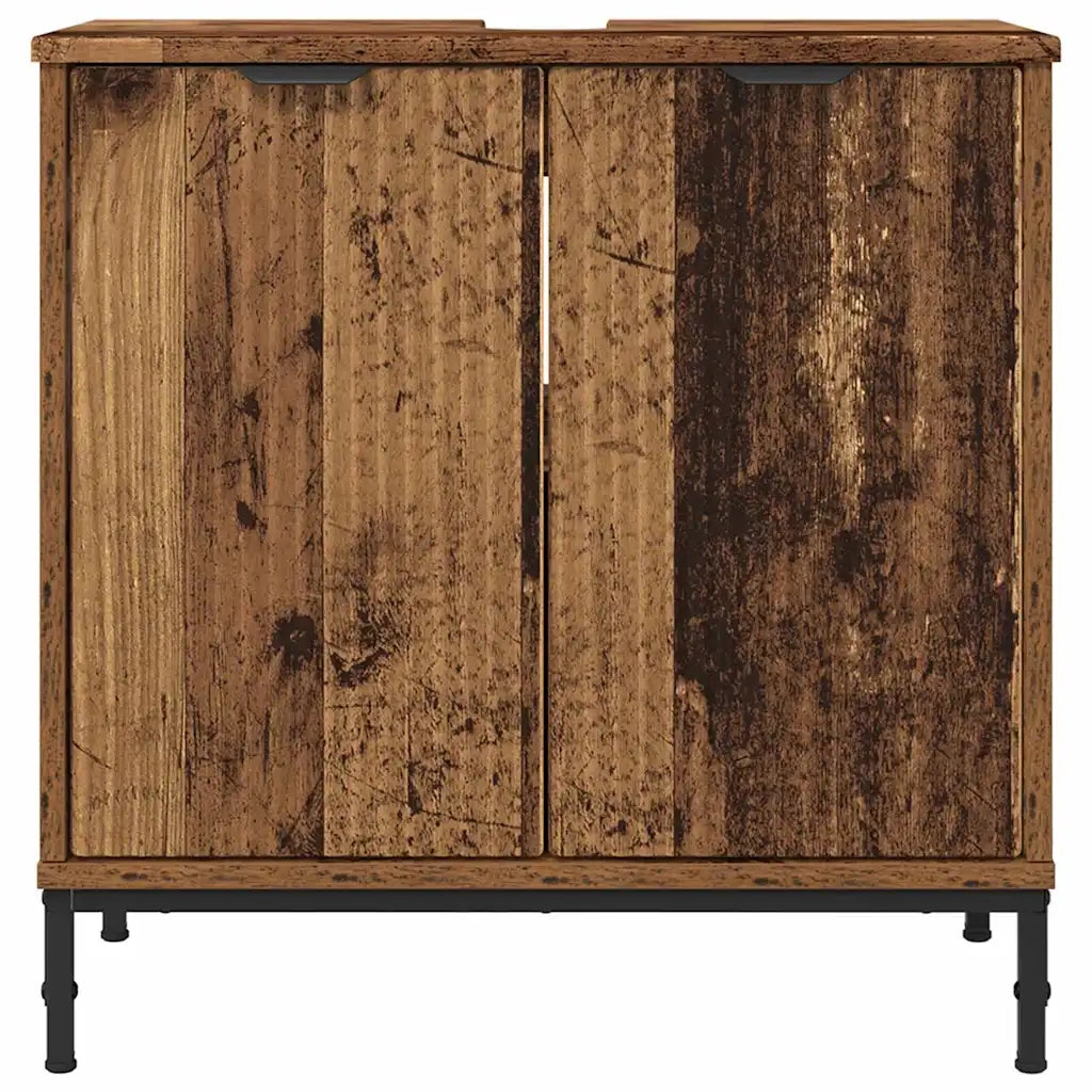 Armadio per Lavabo da Bagno-Armadietto da bagno-Mobiletto da bagno Legno vecchio 60,5 x 33,5 x 61 cm