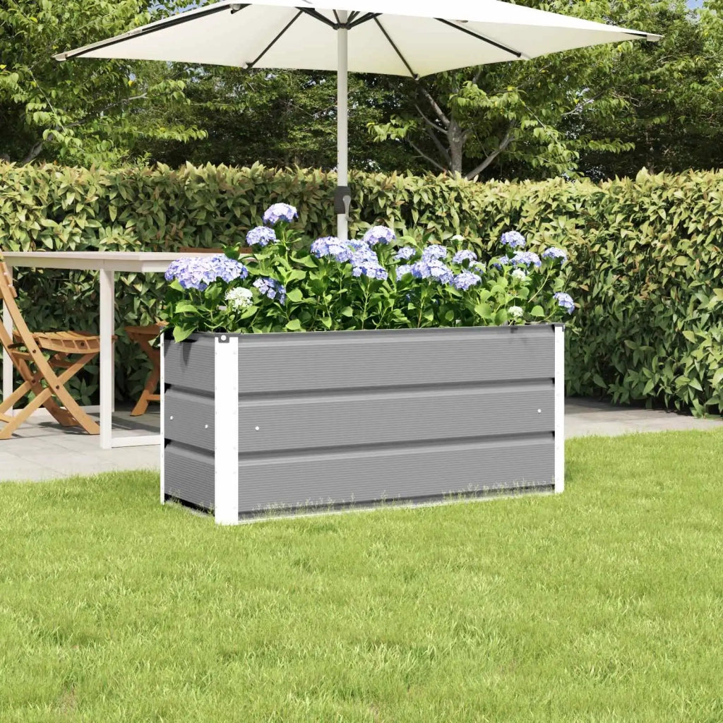 Fioriera Grigio chiaro 100 x 40 x 45 cm Acciaio 42018132