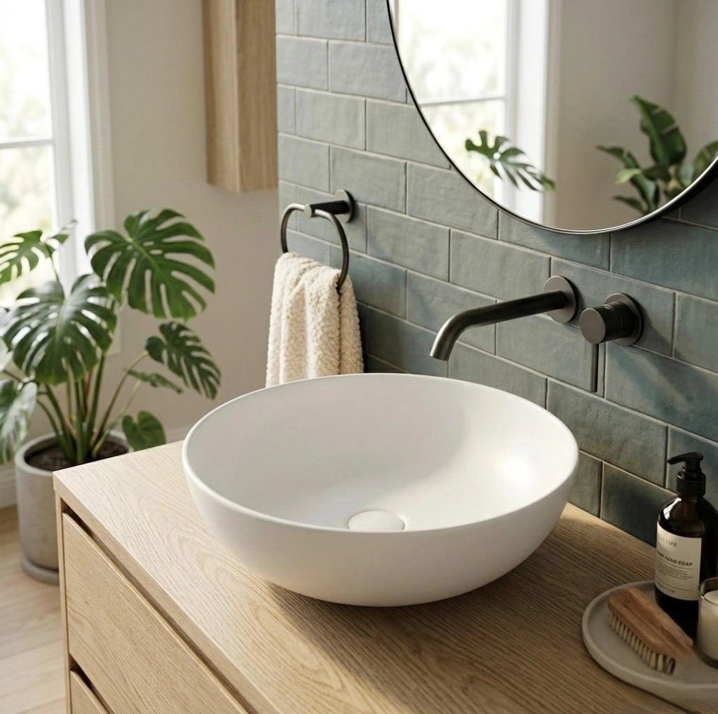 Lavabo d'appoggio bacinella Bianco Matt