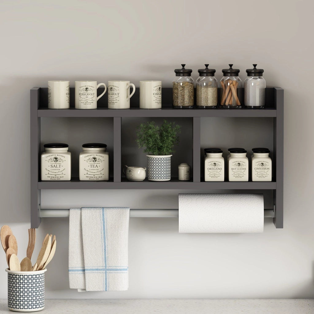 Cortale, Mensola 4 Ripiani, 64x15x35h cm Nero Antracite